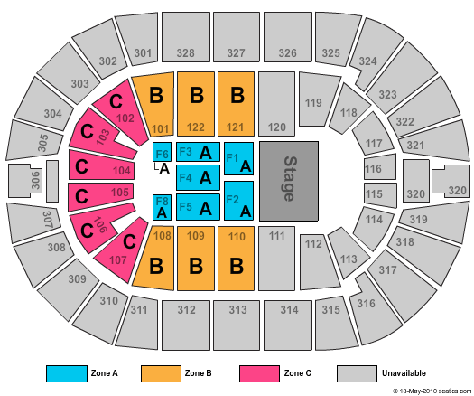 BOK Center Celtic Woman Zone Seating Chart